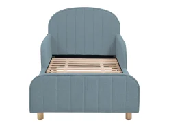 cama 90 x 190 cm tecido texturizado em cor azul + colchão – MIRAVELO