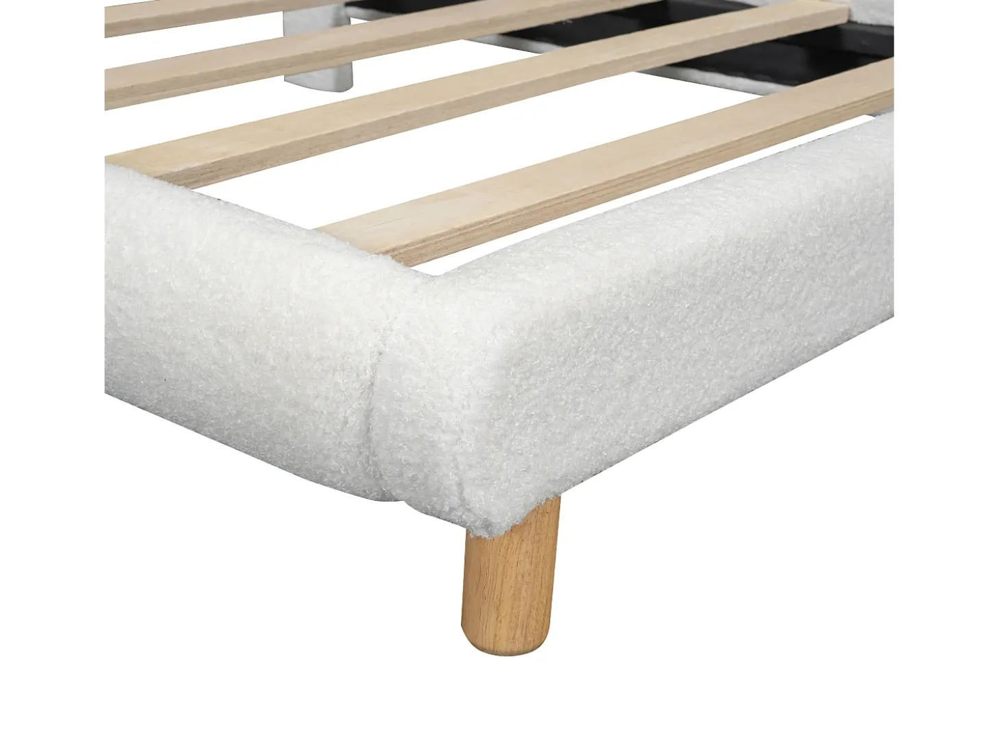 Cama acolchoada 90 x 200 cm, cama de bebé macia, cabeceira bonita, base de ripas, branco