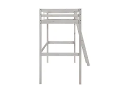 Cama alta 90 x 190 cm em pinho maciço esbranquiçado com colchão GEDEON II