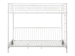 Cama alta de metal branco de 90 x 190 cm com banco conversível MODULO V