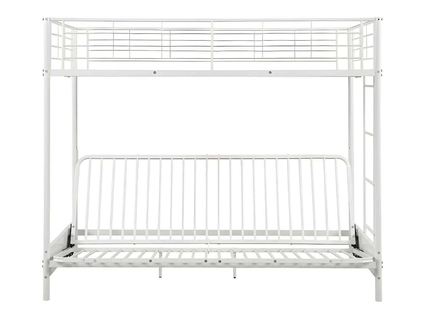 Cama alta de metal branco de 90 x 190 cm com banco conversível MODULO V