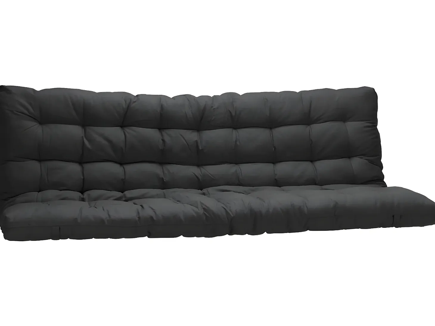 Cama alta de metal prateado de 90 x 190 cm com banco conversível + futon preto MODULO V