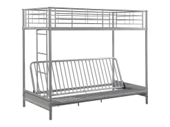 Cama alta metálica prateada de 90 x 190 cm com sofá-cama MODULO V.