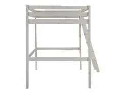 Cama alta 140x190 cm em pinho maciço Branqueado - GEDEON