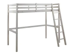 Cama alta 90x190 cm em pinho maciço Branqueado - GEDEON