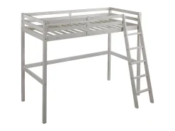 Cama alta 90x190 cm em pinho maciço Branqueado - GEDEON