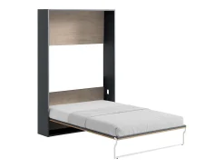 Cama armário rebatível vertical 140x200 cm natural e antracite - MALINA II