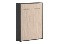 Cama armário rebatível vertical 140x200 cm natural e antracite - MALINA II