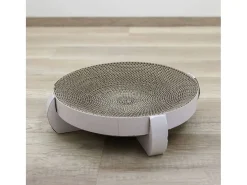 Cama arranhador para gato Kerbl Platinum 35x35x10 cm branca com catnip, cartão ondulado reciclável, base resistente