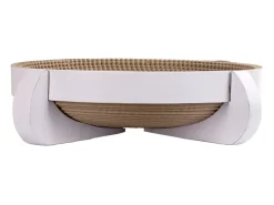 Cama arranhador para gato Kerbl Platinum 35x35x10 cm branca com catnip, cartão ondulado reciclável, base resistente