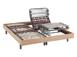 Cama articulada ripas terminais elétricos memória DAMYSOS 2x90x200 carvalho