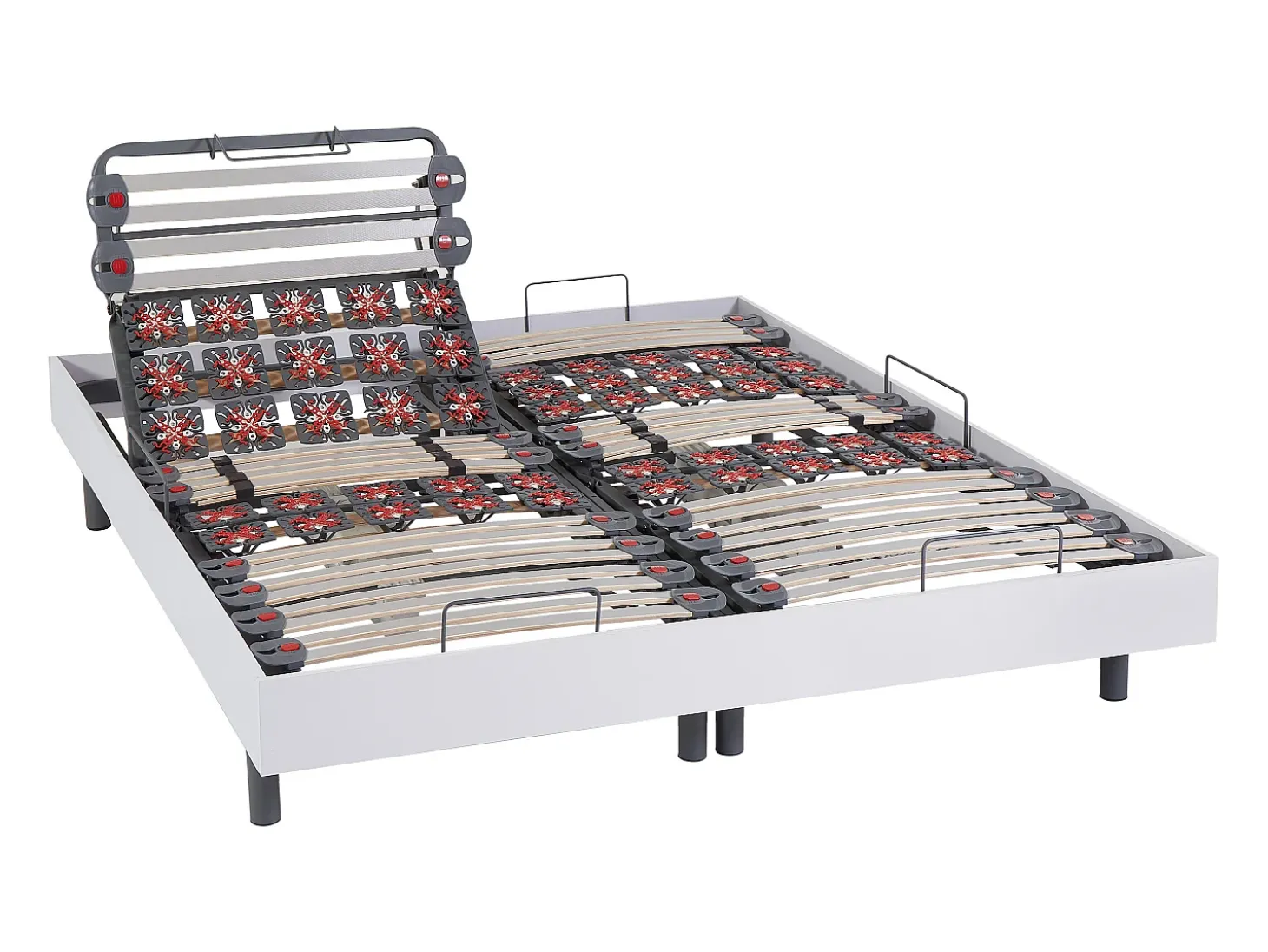 Cama articulada ripas terminais elétricos memória DAMYSOS 2x90x200 branco