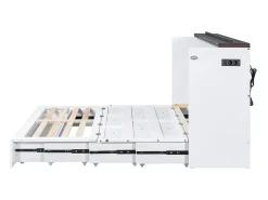 Cama articulada 140x200 cm - Com gaveta, USB e tomada - Pinho + MDF - Carga máx. 204 kg - Branco