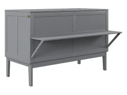 Cama articulada 140x200 cm - Com estrutura de ripas - Madeira - Carga máx. 200 kg - Cinza