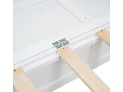 Cama articulada 140x200 cm - Com gavetas e 2 prateleiras - Pinho + MDF - Carga máx. 204 kg - Branco