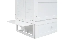 Cama articulada 140x200 cm - Com gavetas e 2 prateleiras - Pinho + MDF - Carga máx. 204 kg - Branco