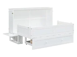 Cama articulada 140x200 cm - Com gavetas e 2 prateleiras - Pinho + MDF - Carga máx. 204 kg - Branco