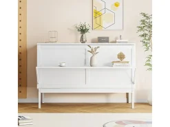 Cama articulada 140x200 cm - Com estrutura de ripas - Madeira - Carga máx. 200 kg - Branco