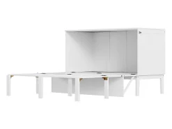 Cama articulada 140x200 cm - Com estrutura de ripas - Madeira - Carga máx. 200 kg - Branco