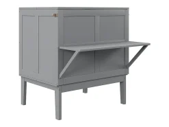 Cama articulada 90x200 cm em madeira - Com ripado - Carga máx. 150 kg - Cinza
