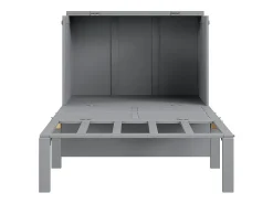 Cama articulada 90x200 cm em madeira - Com ripado - Carga máx. 150 kg - Cinza