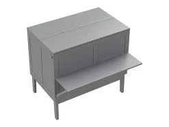 Cama articulada 90x200 cm em madeira - Com ripado - Carga máx. 150 kg - Cinza