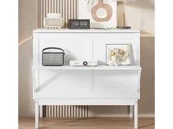 Cama articulada 90x200 cm em madeira - Com ripado - Carga máx. 150 kg - Branco