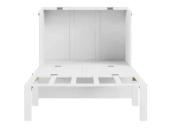 Cama articulada 90x200 cm em madeira - Com ripado - Carga máx. 150 kg - Branco
