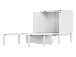 Cama articulada 90x200 cm em madeira - Com ripado - Carga máx. 150 kg - Branco