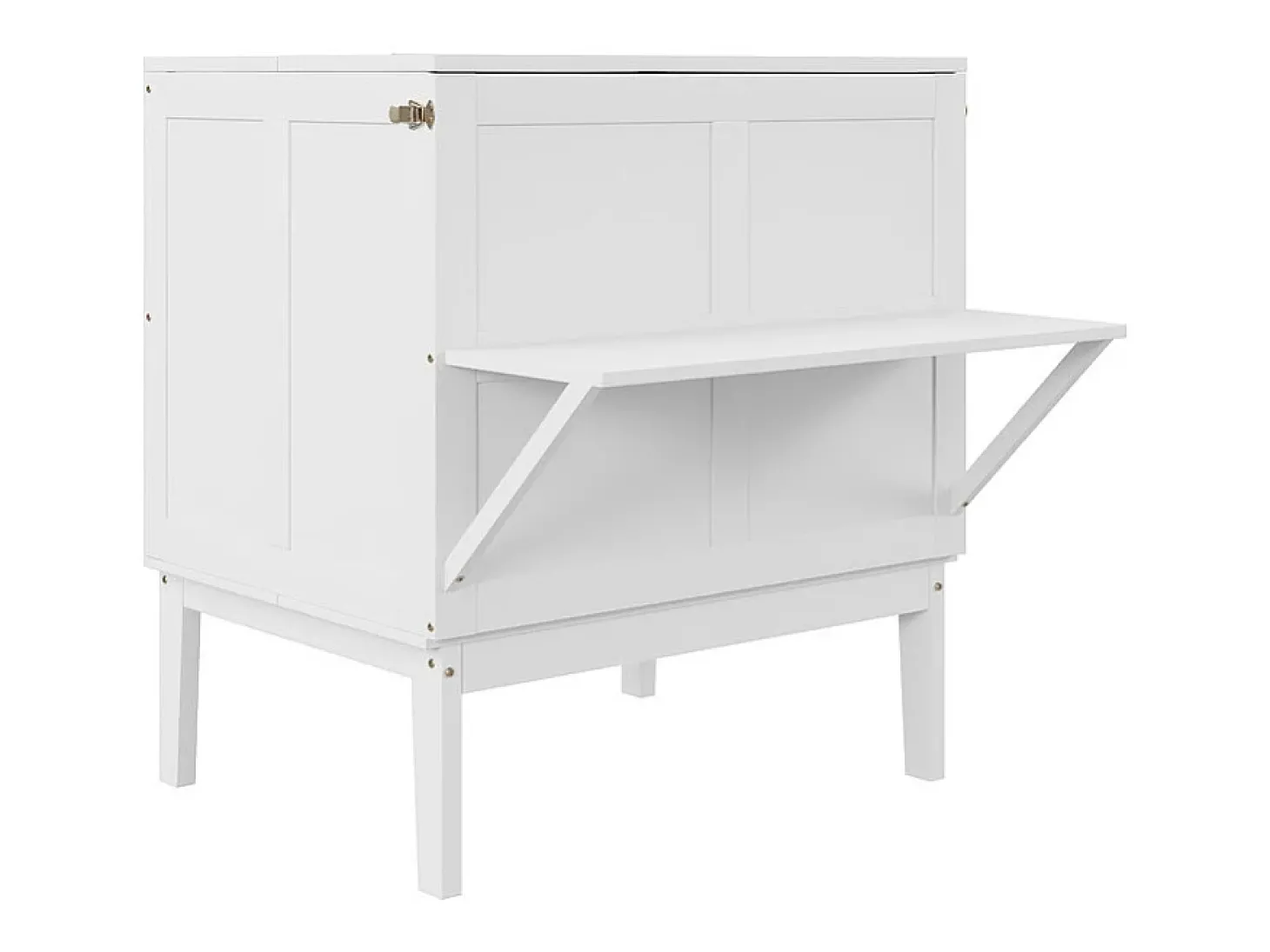 Cama articulada 90x200 cm em madeira - Com ripado - Carga máx. 150 kg - Branco