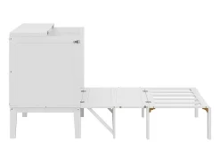 Cama articulada 90x200 cm em madeira - Com ripado - Carga máx. 150 kg - Branco