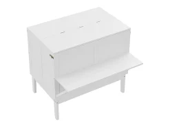 Cama articulada 90x200 cm em madeira - Com ripado - Carga máx. 150 kg - Branco