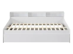 cama auxiliar 90 x 200 cm com arrumação branca - LUNOVICA