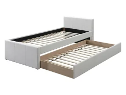 Cama auxiliar 90 x 190 cm em tecido bege - DORITALO