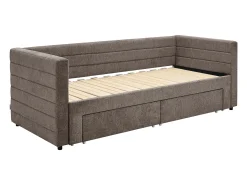 Cama auxiliar de casal (2 x 80 x 200 cm) em tecido texturizado bege + colchão - CAMITY
