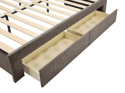 Cama auxiliar de casal (2 x 80 x 200 cm) em tecido texturizado bege + colchão - CAMITY