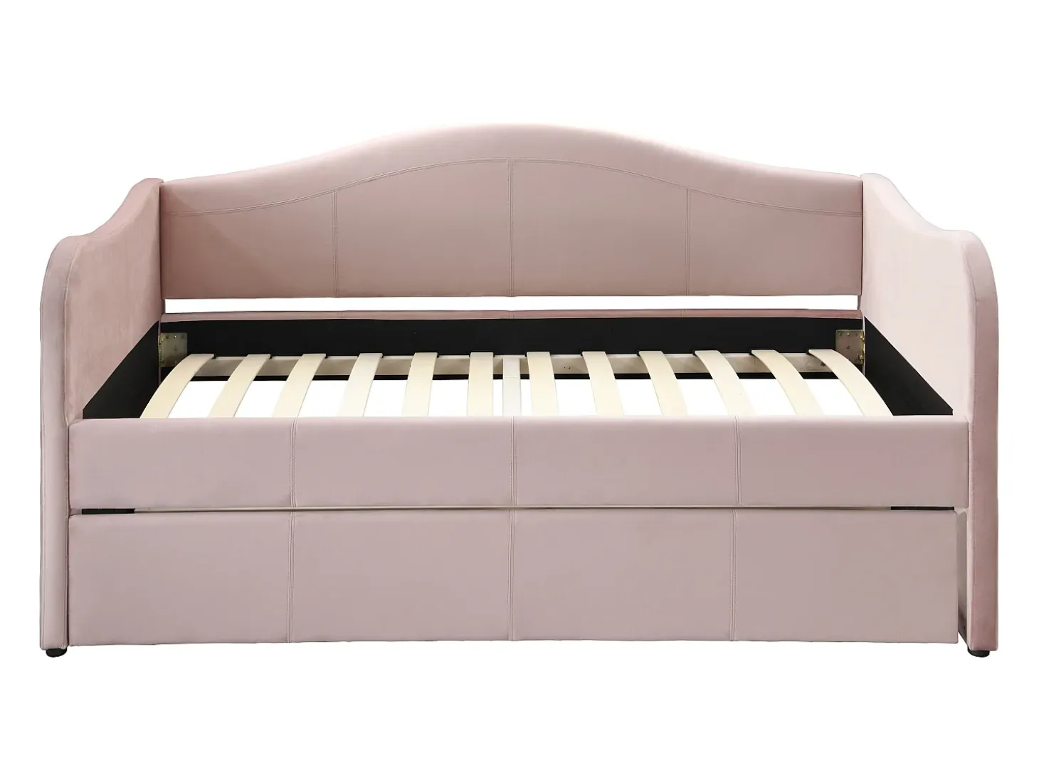 Cama auxiliar MATHILDE 2 x 90 x 190 cm veludo rosa