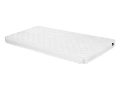 Cama baú 90 x 190 cm em veludo canelado cor bege + colchão - LIRIMO