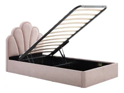 cama baú concha 90 x 190 cm tecido rosa - CORALUNO