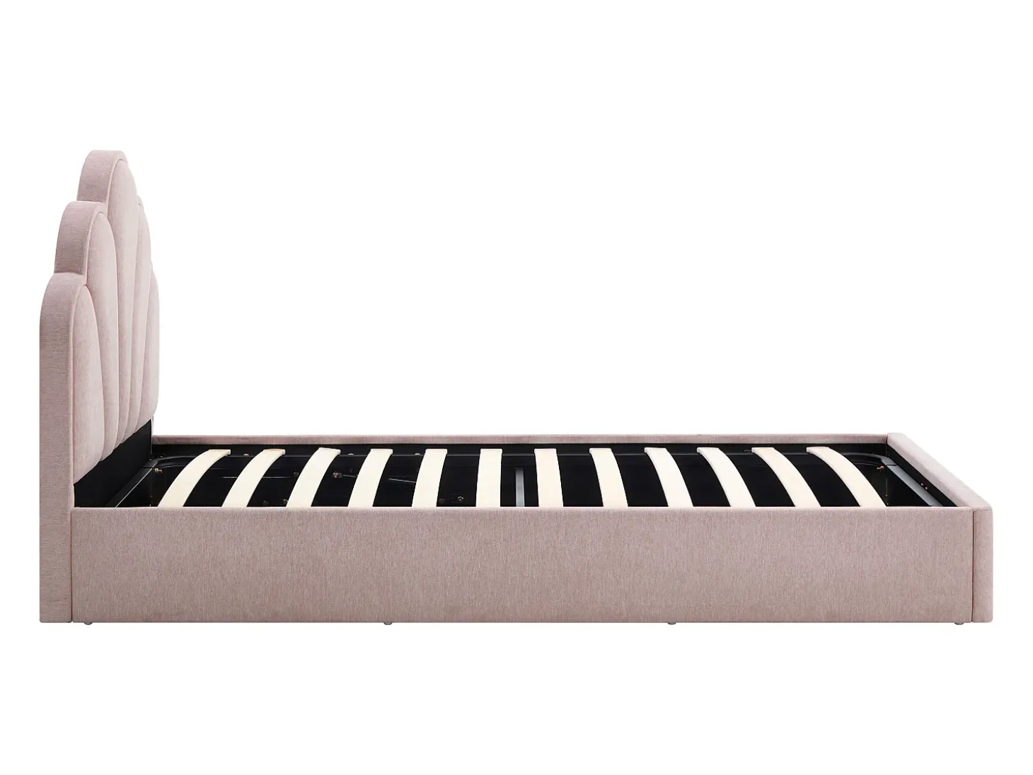 cama baú concha 90 x 190 cm tecido rosa - CORALUNO