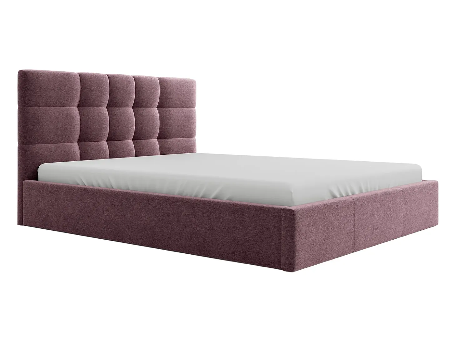 Cama baú queen size 160 x 200 cm em tecido bordô - ELIAVA