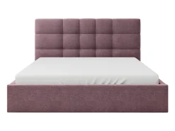 Cama baú queen size 160 x 200 cm em tecido bordô - ELIAVA