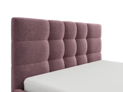 Cama baú queen size 160 x 200 cm em tecido bordô - ELIAVA