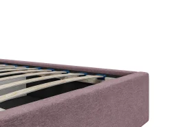 Cama baú queen size 160 x 200 cm em tecido bordô - ELIAVA