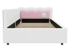 Cama banco 90x200 cm - com iluminação LED - com ripado - Branco