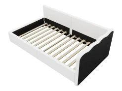 Cama banco 90x200 cm - com iluminação LED - com ripado - Branco