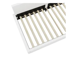 Cama banco 90x200 cm - com iluminação LED - com ripado - Branco