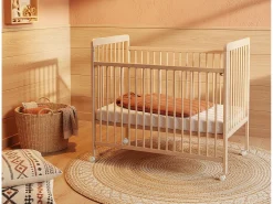 Cama bebê con lateral deslizante madeira ESSENTIEL Faia envernizada 60 x 120 cm