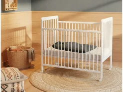 Cama bebê con lateral lateral deslizante madeira ESSENTIEL Branco 60 x 120 cm