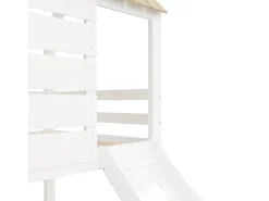 Cama beliche infantil 90x200 cm - com escorrega e 2 gavetas - branco + natural (sem colchão)